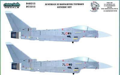 Model Maker Decals 1/48 AUSTRIAN AIR FORCE EUROFIGHTER TYPHOON GENERIC MARKINGS