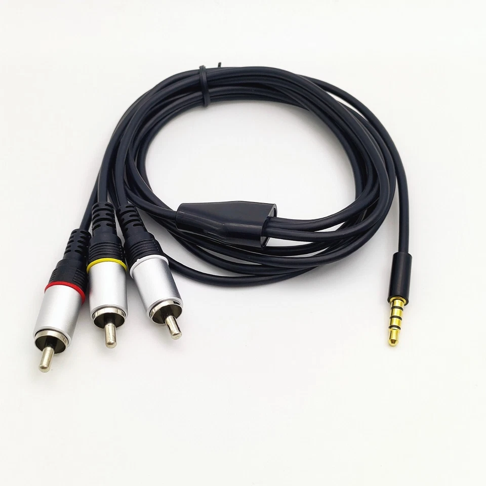 3.5mm 1/8" TRRS to 3 RCA Male Plug AUX Cable Cord for TV,Smartphones,MP3 5FT - Image 4 of 4