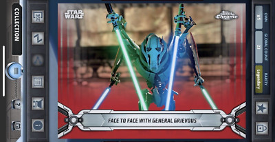 Topps Digital Star Wars Card Trader Chrome Legacy Grievous LEGENDARY 23cc!!