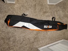 SUKOA Premium Ski Bag for Air Travel - Single Ski Carry Bags, Orange