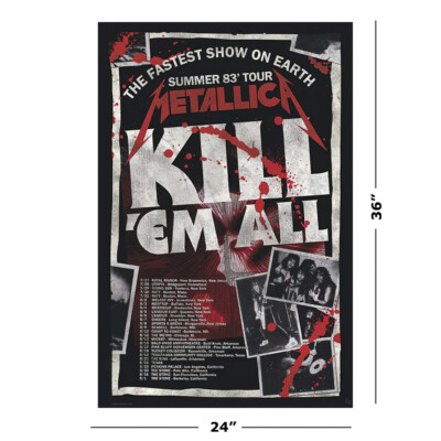 Metallica - Music Poster (Kill 'Em All Tour 1983) (Size: 24