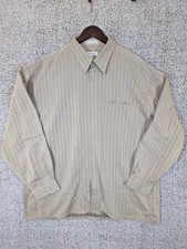 Pierre Cardin Button Up Shirt Men's XXL 18-18.5 Striped Long Sleeve