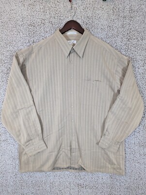 Pierre Cardin Button Up Shirt Men's XXL Striped Long Sleeve