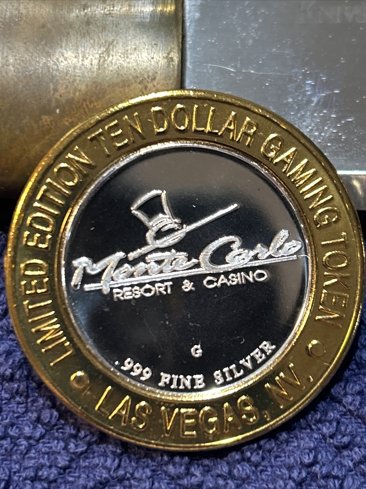 .999 Silver Monte Carlo casino, gaming token eBay