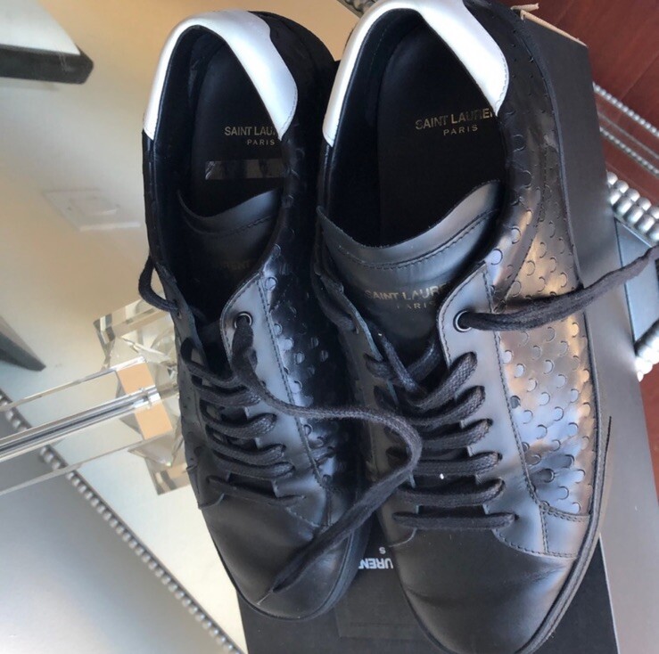 Nuove scarpe da ginnastica alla moda Yves Saint Laurent YSL da uomo basse scala nere 8 41 $895