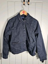 Seasalt Seven Stones Denim Jacket Uk 10 ~ Blue Indigo Organic Cotton