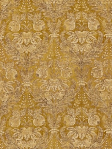 GP & J Baker Curtain Fabric 'LAPURA DAMASK - OCHRE' 2 METRES Linen Blend - Picture 5 of 7