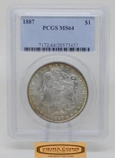 1887 Morgan Silver Dollar, PCGS MS64 - #B45817