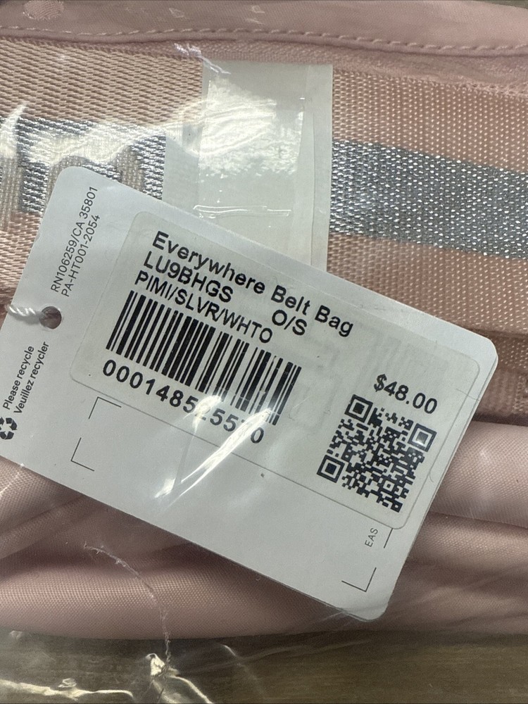 lululemon Blush Silver belt bag 148525570 brand new sealed