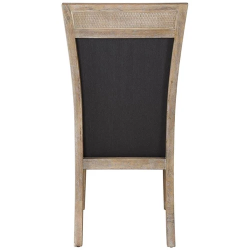 Uttermost Encore Wood Rattan and Fabric Accent Chair in Dark Gray - Picture 5 of 8