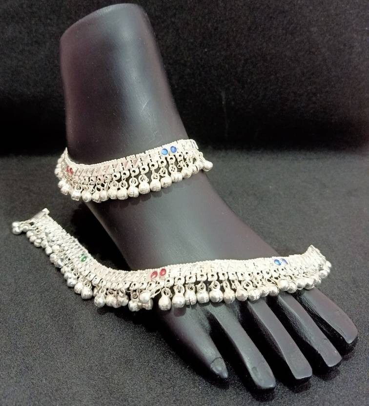 Anklet Silver Plated Ankle Chain Party Foot Bracelet Women Indian Anklets Payal-image