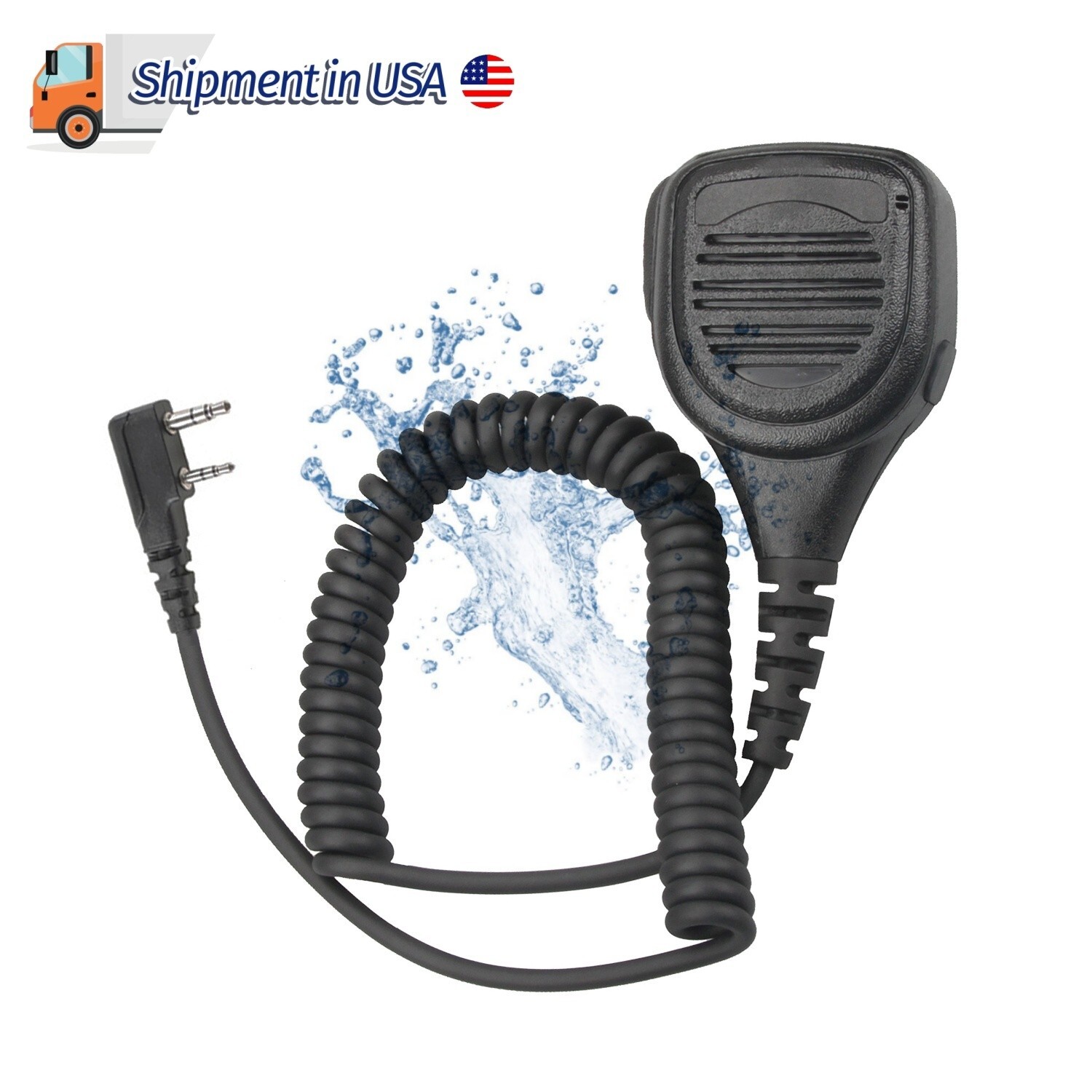 IP56 Waterproof Speaker Microphone PTT For Baofeng UV-82L UV-5R Two Way Radio-image