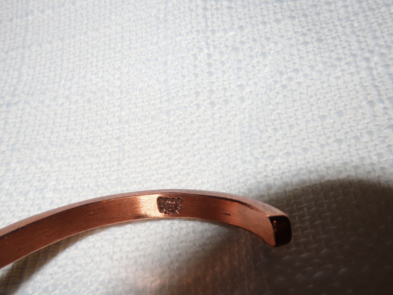 Copper colored cuff bracelet Silver sterling 3 he… - image 4