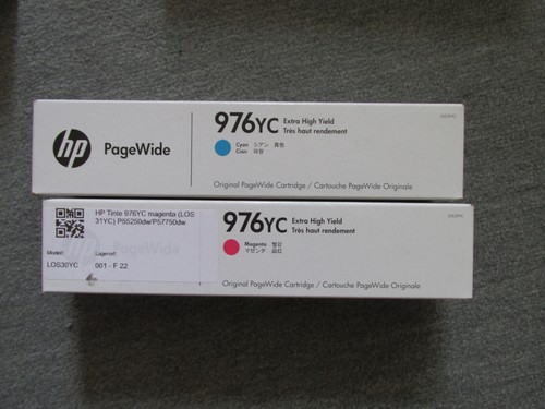 2 Stück Set HP976YC cyan und magenta MHD abgelaufen