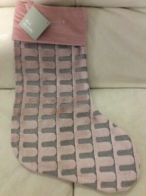 West Elm Lush Velvet Archway Cut Stocking Misty Rose Pink No Mono NWT! 