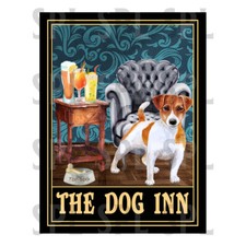 THE DOG INN Jack Russell retro tin sign novelty gift, pub bar man cave
