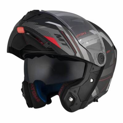 Casque modulable mt atom 2 sv bast d5 double ecrans noir-gris mat xs (ece 22.06)