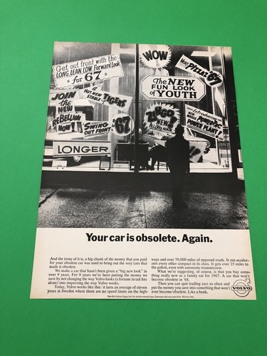 1967 1968 VOLVO VINTAGE ORIGINAL PRINT AD ADVERTISEMENT PRINTED A1