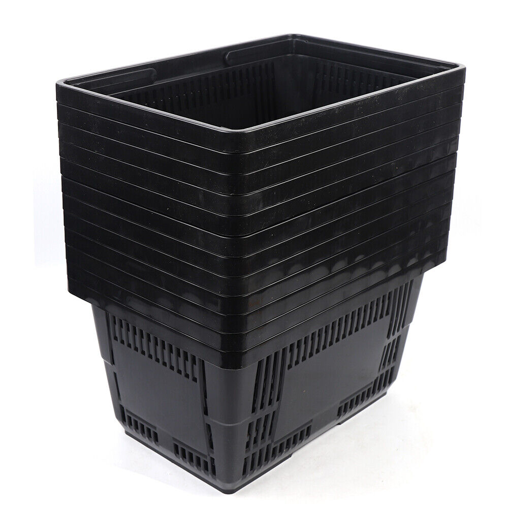 Regency Plastic Handheld Shopping Basket (Black) - 12/Pack