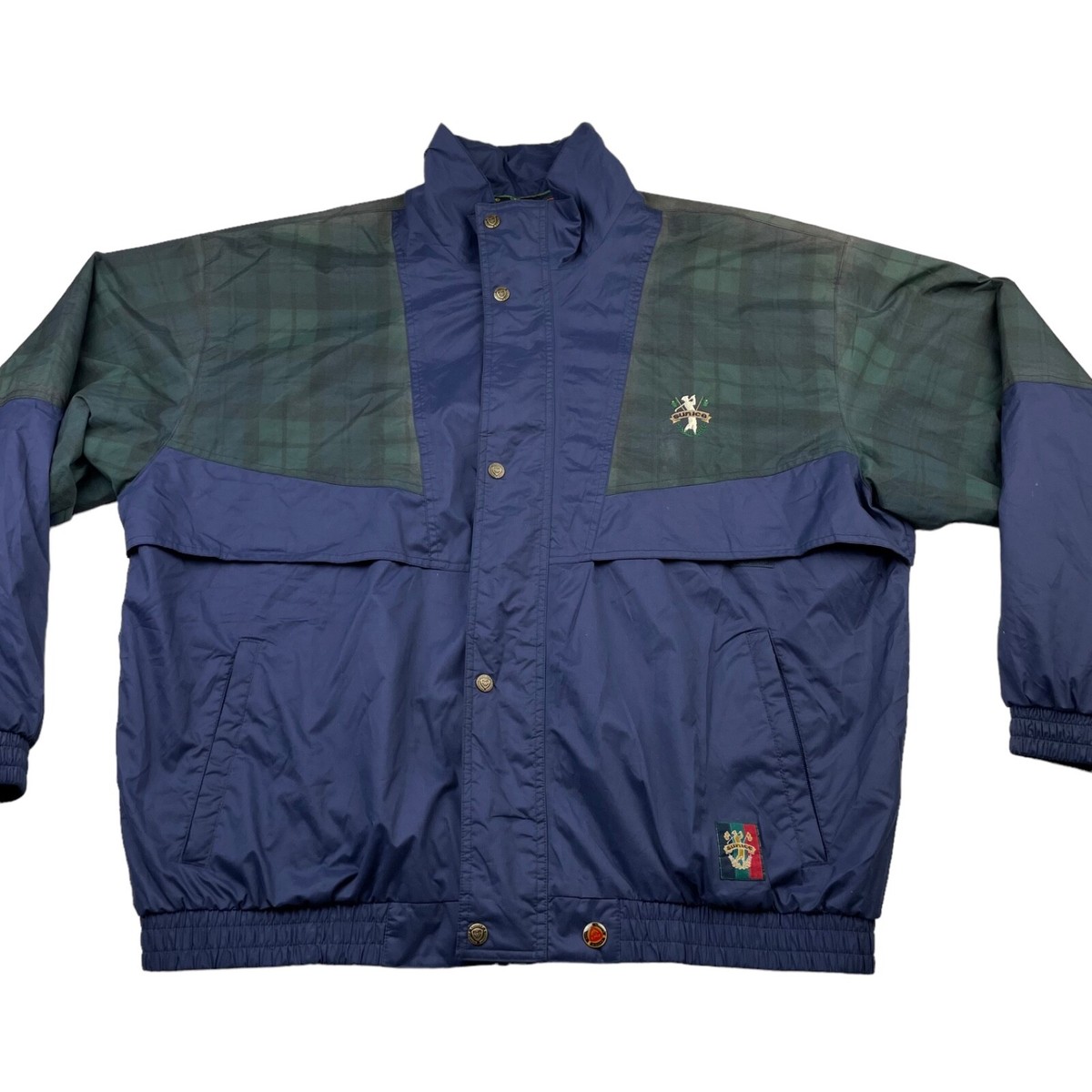 Sunice Men's Full Zip Lined Windbreaker Golf Jacket Navy/Green