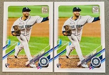 2 Lot 2021 Topps Update Series Baseball #US326 Aaron Fletcher Rookie RC Mariners