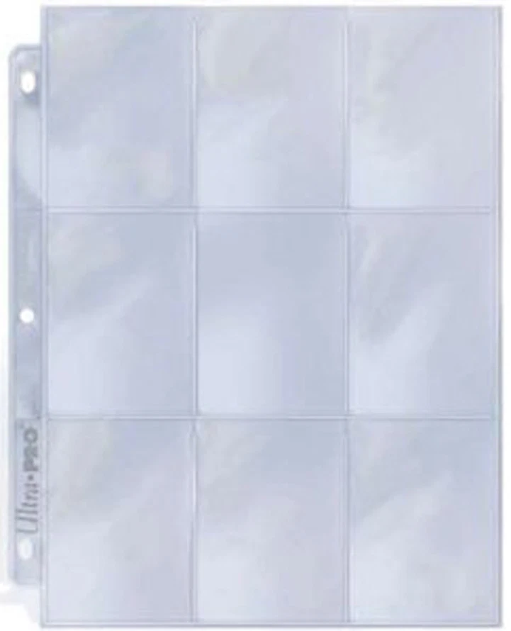 100 hojas de páginas de tarjetas Ultra PRO plateadas de 9 bolsillos carpeta béisbol deporte caja cupón Foto 2 de 4