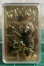 MINT PIKACHU Pokemon 23K Gold Plated 1999 Burger King Limited Edition IN PLASTIC