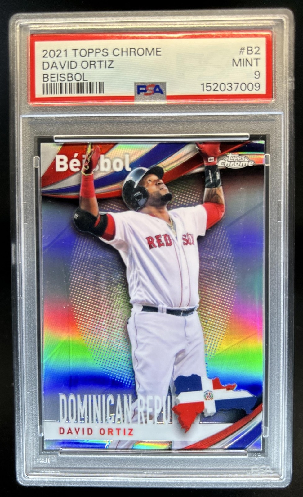 2021 Topps Chrome David Ortiz Beisbol #B-2 Red Sox PSA 9