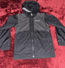 Columbia Unisex Kids Black Gray Hooded Fleece Lined Softshell Jacket M