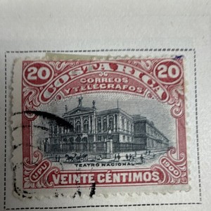 Costa Rica Correos y Telégrafos 20 Céntimos Teatro Nacional Used Stamp