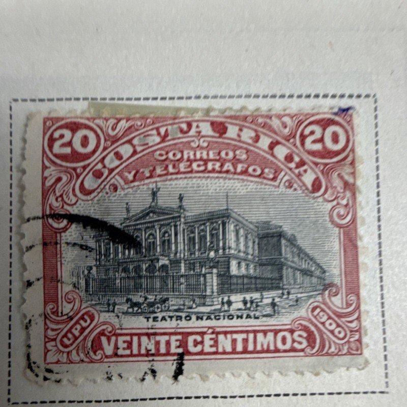 Costa Rica Correos y Telégrafos 20 Céntimos Teatro Nacional Used Stamp