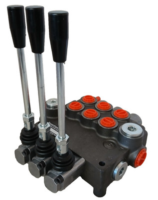 3 BANK HYDRAULISCHES MONOBLOCK-WEGESCHIEBER-HEBELVENTIL - 1/2'' BSP - 80 L/M