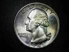 1945-S Washington Quarter Toned! Very High Grade GEM BU UNC Great Luster!