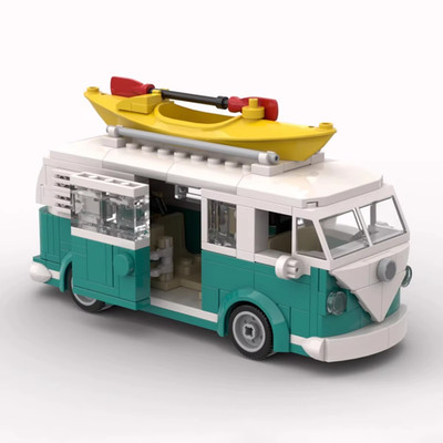 Bricklink MOC 10220 Speed Technical Car VW T1 Camper Van City Camp Truck Creativ