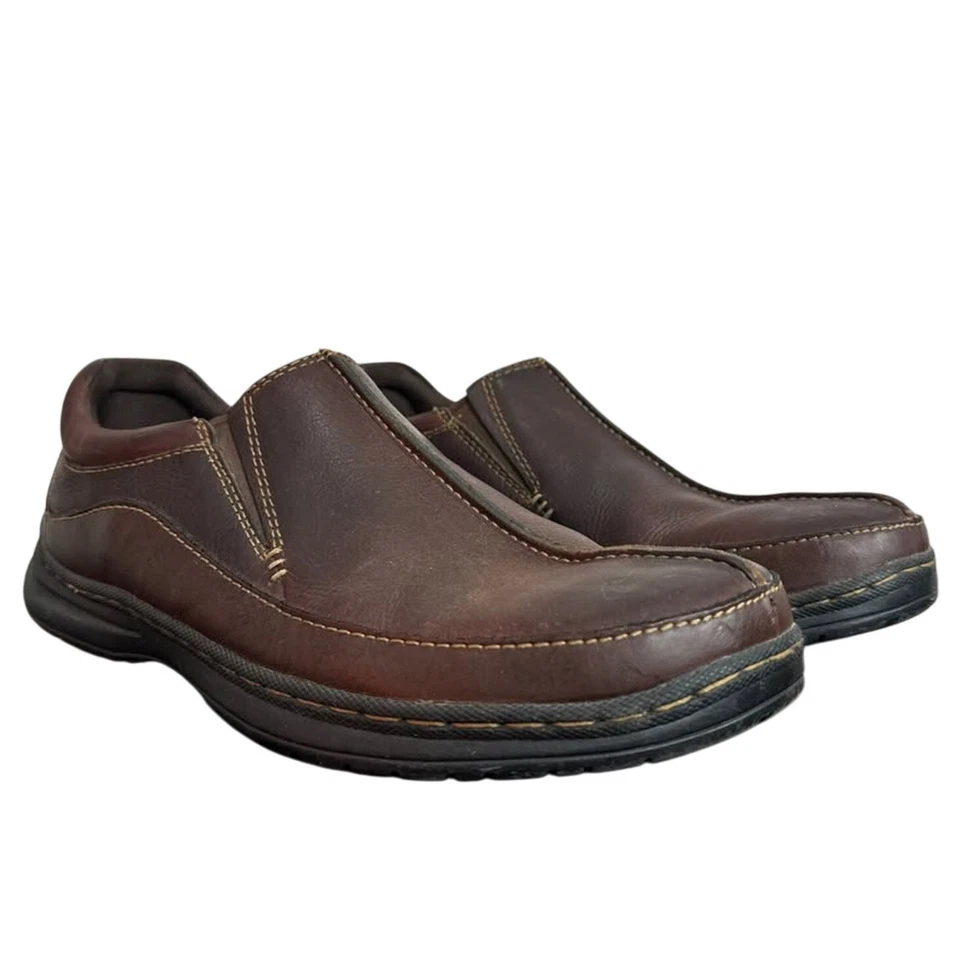 Zapatos informales mocasines sin cordones OrthoLife de cuero marrón Merrell para hombre - talla 12M Foto 3 de 4