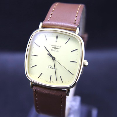 Longines Pleasant Watch Quartz Square 30mm Mens Vintage Gold Swiss Made