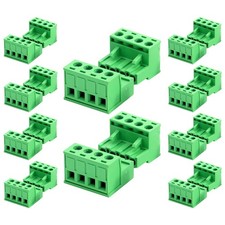 10Pcs 4 Pin 5.08mm Pitch Pluggable Mount Screw Terminal Block Connector with ...