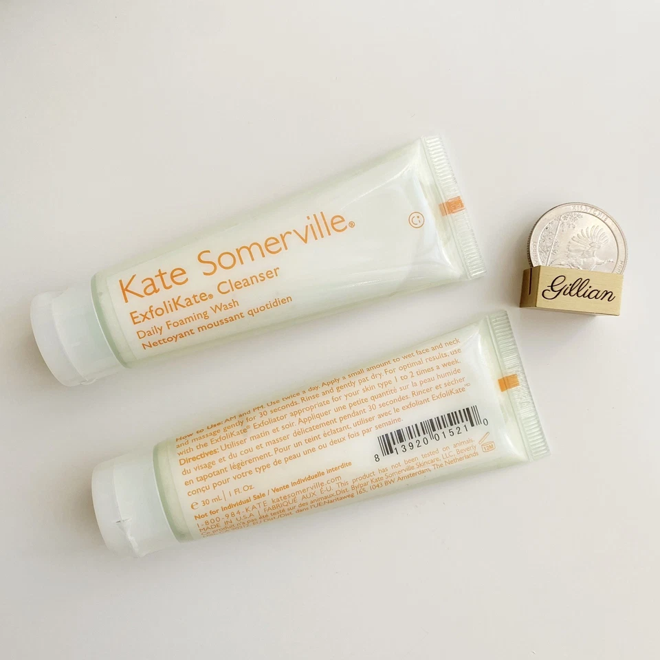 4x KATE SOMERVILLE ExfoliKate Limpiador Lavado Espumoso Diario 1oz Tamaño de Viaje Sellado Foto 3 de 4