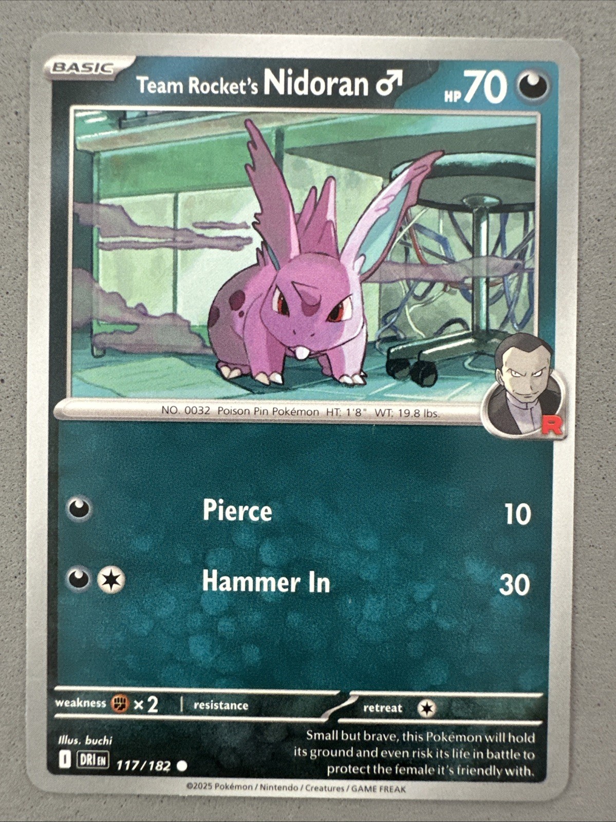 Pokemon TCG * Destined Rivals 117/182 Team Rocket's Nidoran C* UNG NM FRESH PK