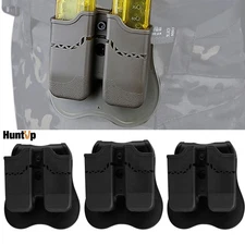 1 2 3x Tactical Double Stack Magazine Pouch with Paddle for 9mm.40 Mag Holder
