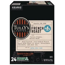 Tully's Coffee 192619 Coffee K-Cups - French Roast (24/Box) New