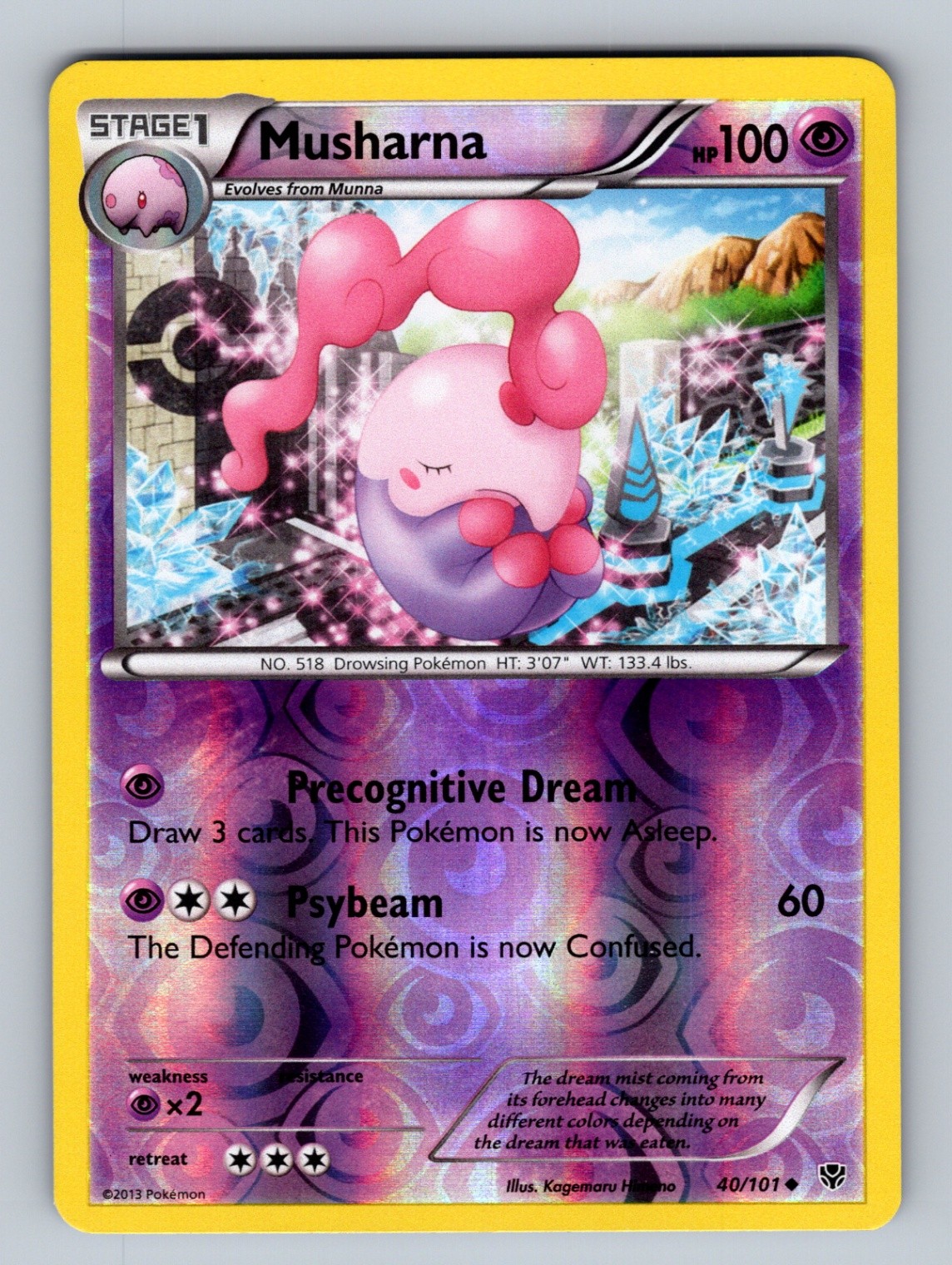 Musharna 40/101 Reverse Holo Plasma Blast NM - LP Pokemon TCG
