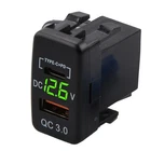 PD Fast Charging Port Car Charger Socket Dual USB QC3.0 Power Adapter For Toyota