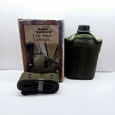 New TEXSPORT 1-Qt Poly Canteen Belt Kit Army Style Cancas Cover (SH1)