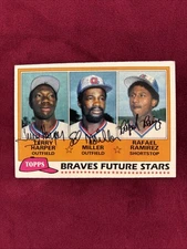 1981 Topps SIGNED Braves Rookies Autos By Rafael Ramirez Ed Miller Terry Harper