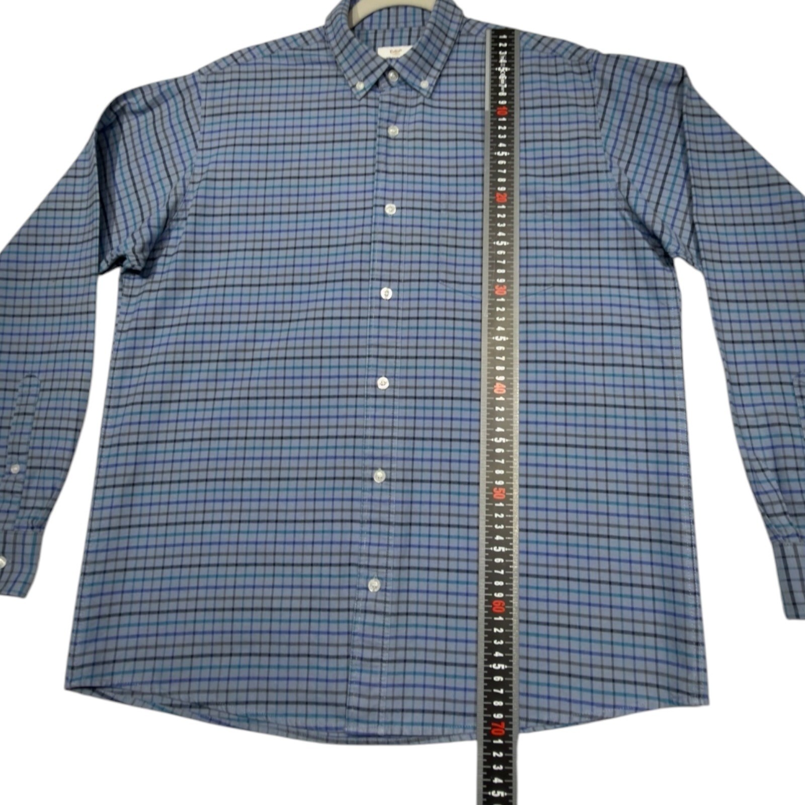 Cotton Traders Shirt Men's Uk Size M Blue Check Button Down Long Sleeve image 7