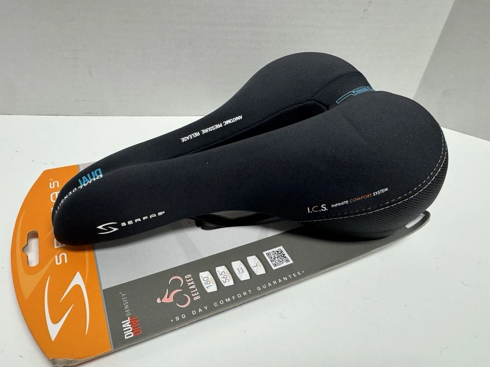 Sillín de bicicleta de gel Serfas DDL-CT para mujer 10,6"x7" 180 mm de ancho doble densidad confort Foto 2 de 4