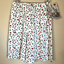 Vintage 80s Women s CATALINA Shorts Large White High Rise Geometric Print NWT