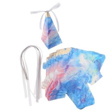 6 Pieces Triangular Wedding Candy Box Paper Ribbon Party Favor Starry Blue
