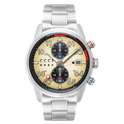 SPACE SPUTNIK CREAM / STAINLESS STEEL | Cream Dial Wristwatch CP-7098-22